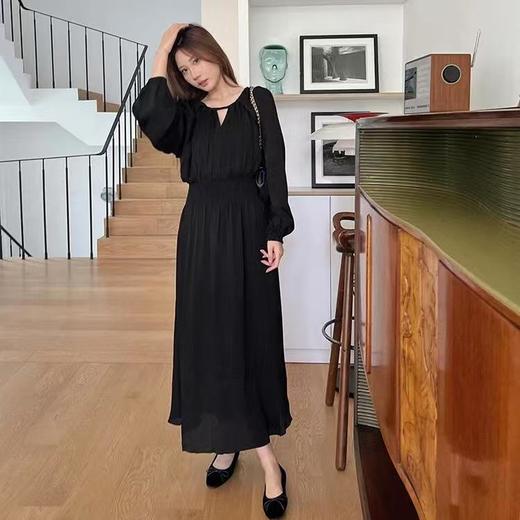 顺丰包邮42917洛诗琳新款黑色前中镂空收腰显瘦女神裙61021 商品图2