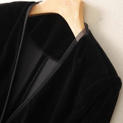 雀说小香风洋气金丝绒小西装外套女秋款西服天鹅绒短款条绒上衣AL0000088 商品图2