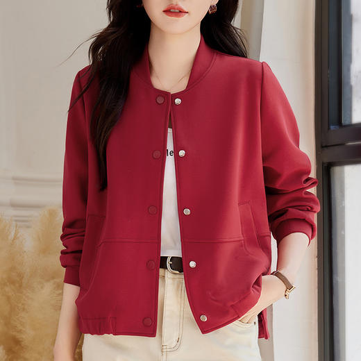 雀说立领开衫卫衣外新款早秋爆款洋气女装显瘦减龄棒球服AL30106 商品图3