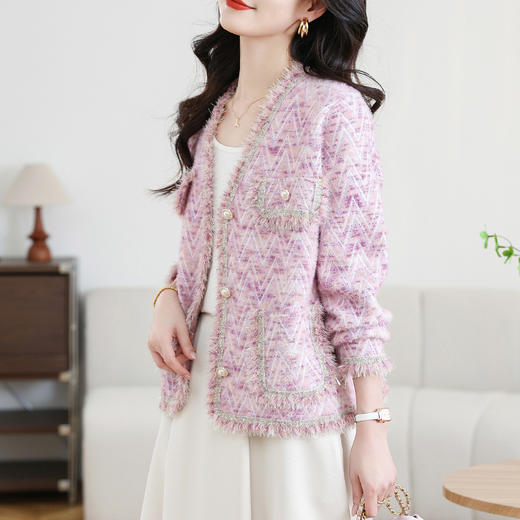 CC-MH-2506法式小香风短外套女士2025春秋季新款洋气小个子针织开衫流苏上衣 商品图1