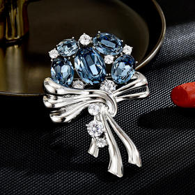 雀说优雅之选奢华高档精致西装配饰新款水晶胸花别针配饰AL2896