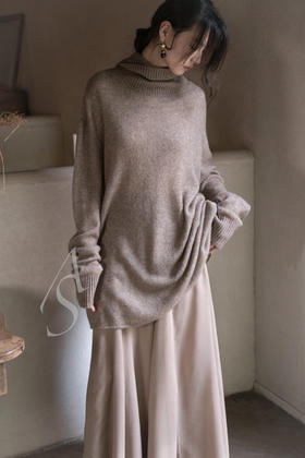 Ruohan 棕色羊绒高领上衣