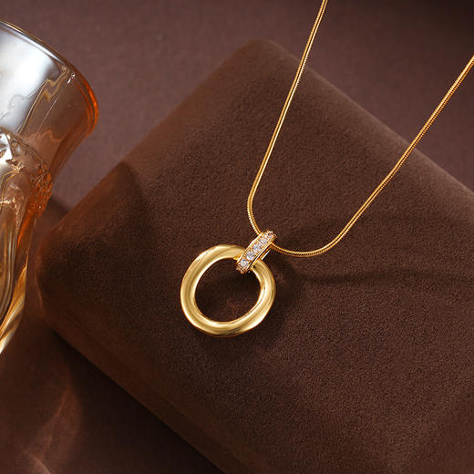 子佩集S925银【夏末晨曦】项链纯银【AE00374】原创2镀金平安扣2501 商品图2