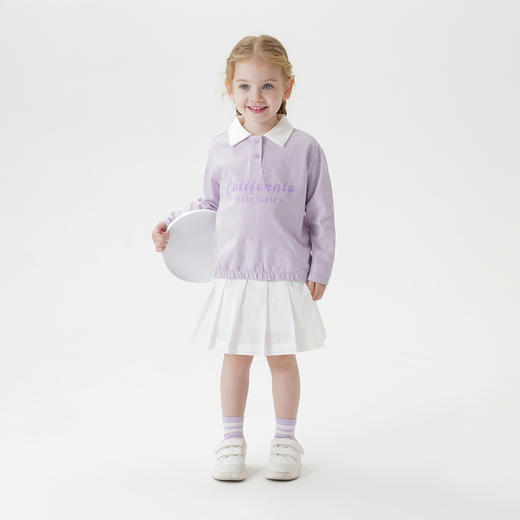 马克珍妮女童元气学院撞色百褶半裙 儿童短裙2025年春装新250225 商品图1