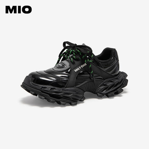MIO米奥老爹鞋女春季新款机甲怪兽厚底增高漆皮时尚休闲单鞋M251586766 商品图0