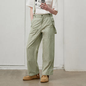 714street日系复古条纹宽松男士休闲裤2025春季新款全棉直筒长裤