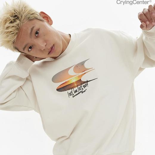CryingCenter 黄昏海景果冻质感logo圆领加绒卫衣 哭喊中心 商品图2
