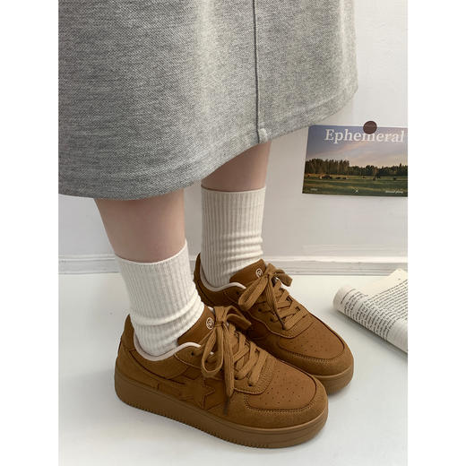 【YW】无忧购韩版复古休闲百搭基础款星星板鞋MIS-3103“驼色年后”（截单后7天发货) 商品图2