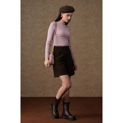 乔万尼绵羊毛针织衫木耳边半高领打底EM4M695 商品图3