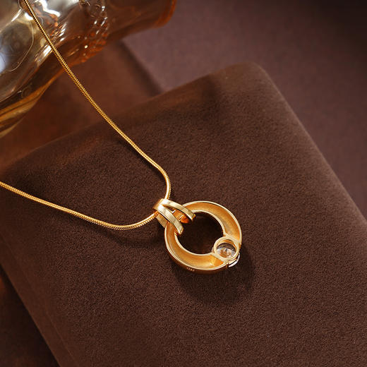 子佩集S925银【微凉晨光】项链纯银【AE00359】原创2镀金平安扣2501 商品图3