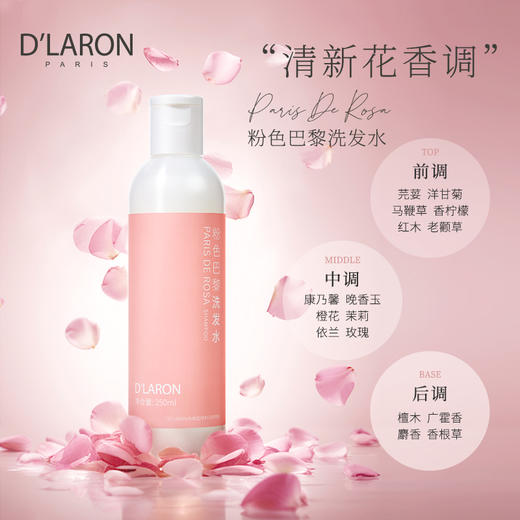 迪拉瑞粉色巴黎香氛洗发水 花香洗护合一氨基酸温和滋润洗发乳 商品图1