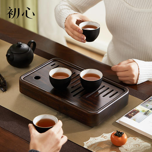 初心| 全黑檀墨峰茶盘 商品图0