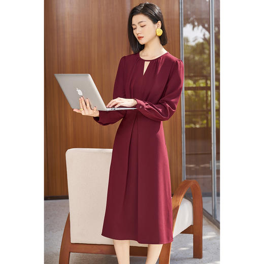 【气质优雅连衣裙】2026春季时尚简约红色A字裙5360 商品图5
