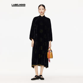 【UMA WANG X LABELHOOD】蕾虎斜襟中式连衣裙2025春夏新女装裙子