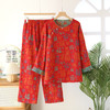 雀说复古纯棉双面提花福气满满喜庆套装色织双层纱薄款女睡衣AL041 商品缩略图2