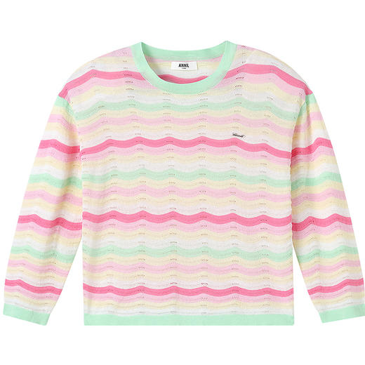 女童圆领长袖针织衫春季新款安奈儿童装实体店同款AG514533 商品图6