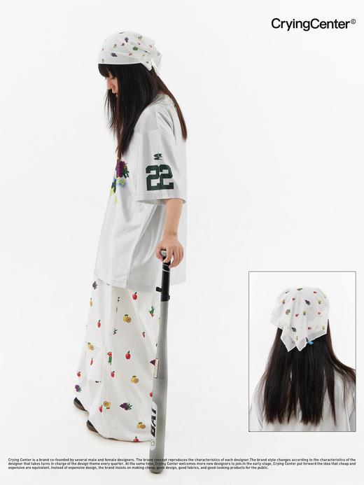 CryingCenter 水果碎花网纱头巾 哭喊中心 商品图3