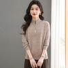 CC-101-96118立领短款外套女士毛衣开衫2025春秋装新款拉链针织衫上衣提花外搭 商品缩略图2