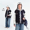 笛莎Deesha青少年女童外套2025春季女童撞色绣花棒球外套 商品缩略图0