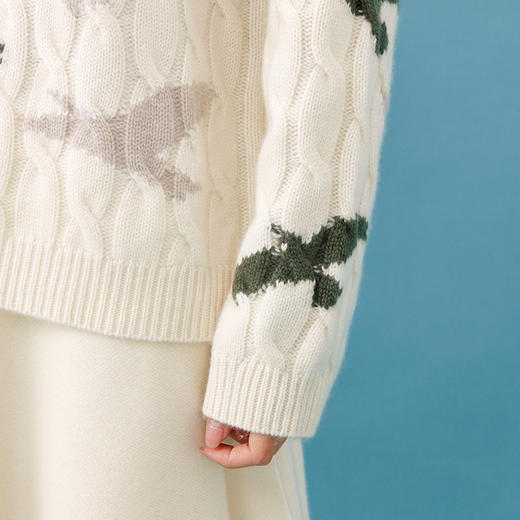 东黎 • 山羊绒女士秋冬提花半高领套衫 4585 商品图5