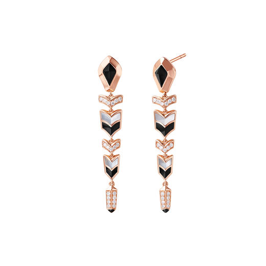 ［东方有境］18K金钻石玉髓贝壳耳饰 #蛇年新品#盘福 商品图0