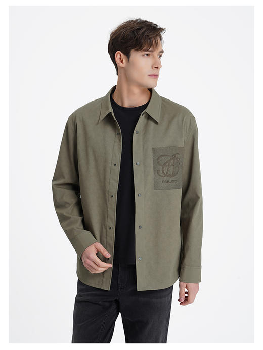 callisto绿色棉麻混纺外套 商品图2