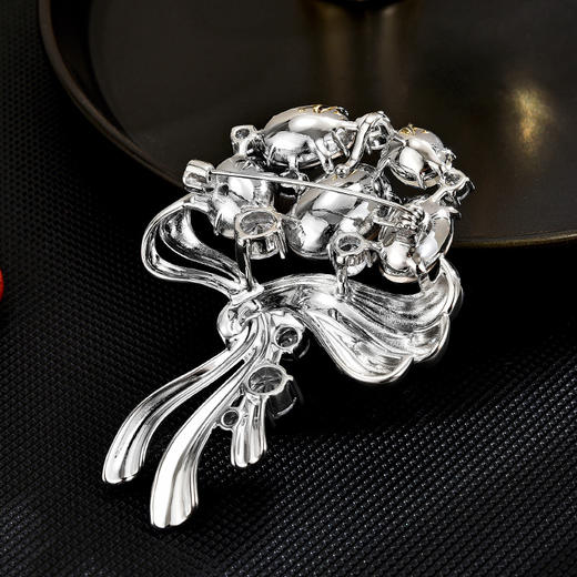 雀说优雅之选奢华高档精致西装配饰新款水晶胸花别针配饰AL2896 商品图3