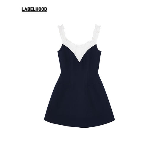 【SHUSHUTONG】蕾虎时尚拼接花边领连衣裙2025春夏新款女装裙子 商品图2