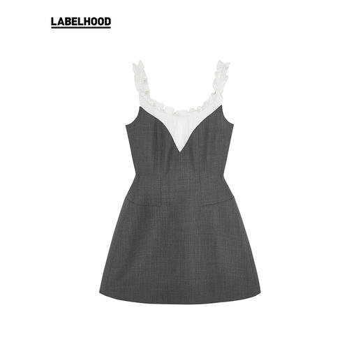 【SHUSHUTONG】蕾虎时尚拼接花边领连衣裙2025春夏新款女装裙子 商品图2