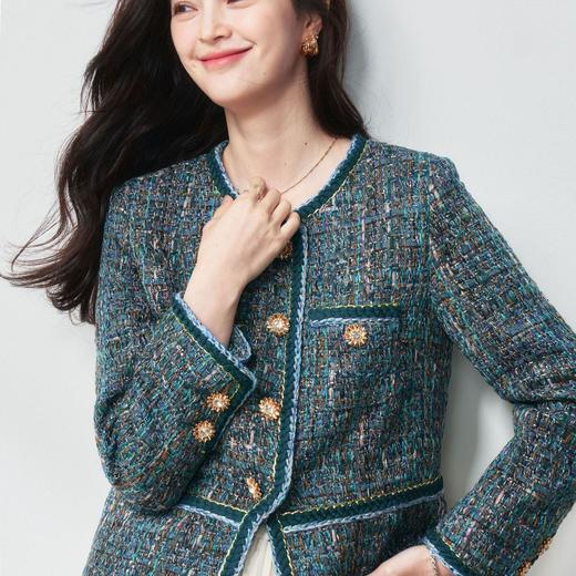 【高货sh】全新升级【铂金会员431/天猫579/差价148】(12455) 洛诗琳名媛修身粗花呢外套2025春季亮丝编织小香风外套 商品图1