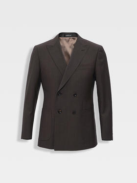 callisto松弛系列咖啡色绵羊毛西服