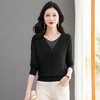 CC-NN-2502春秋季新款拼接假两件设计感针织打底衫时尚气质温柔宽松上衣 商品缩略图2