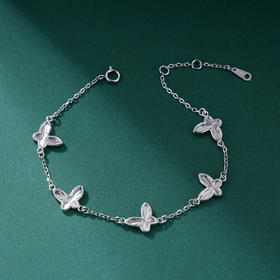 子佩集S925银【蝴蝶之恋】手链纯银【FYS-0502100】时尚2501