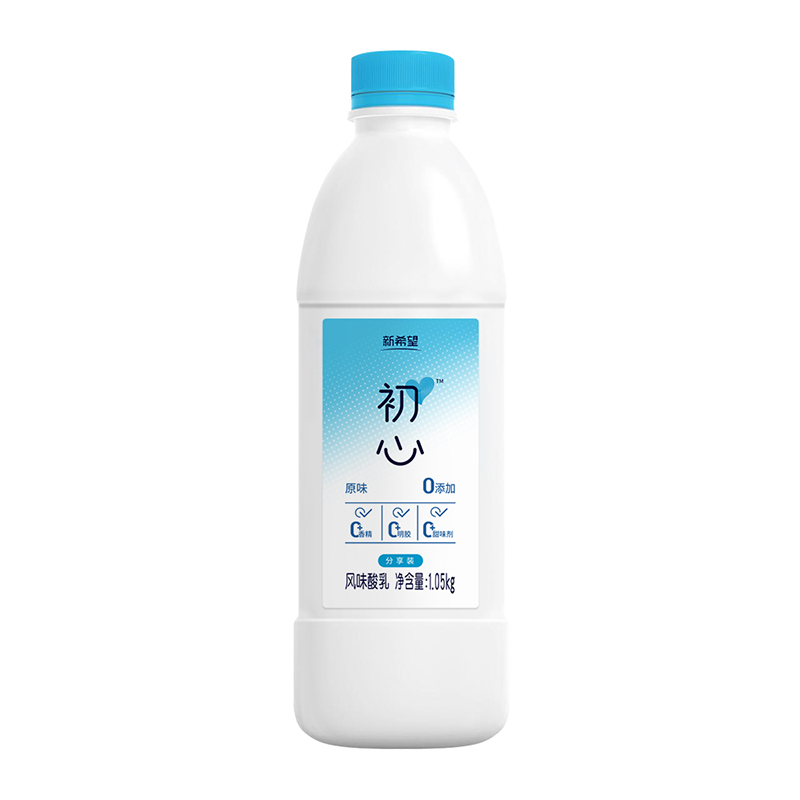 【新品】新希望初心塑瓶原味家庭装风味酸乳1.05kg
