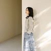 绽放旅行女装155朵/小欢喜衬衫色织棉麻灰显瘦复古文艺长袖小衫 商品缩略图1
