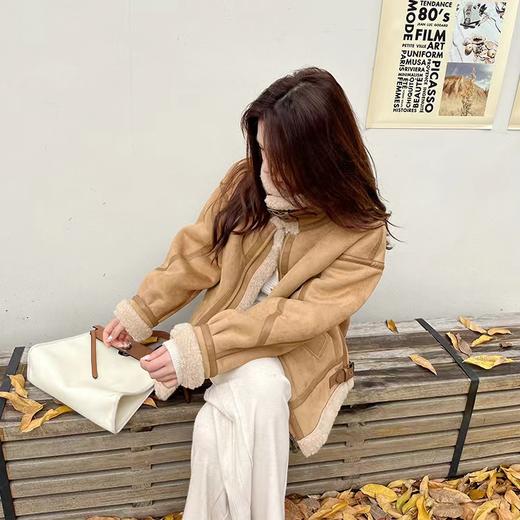 金蘑菇菇 羊毛麂皮绒-机车服 商品图3