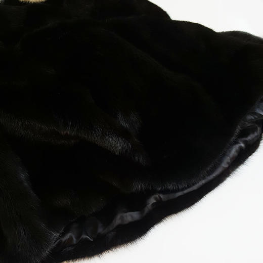 【95新】黑色拼白色长款貂毛大衣外套女士 090125NJS35 商品图5