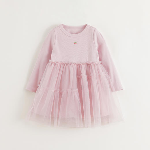 马克珍妮女童甜美网纱拼接连衣裙 宝宝裙子2025年春装新款250238 商品图1