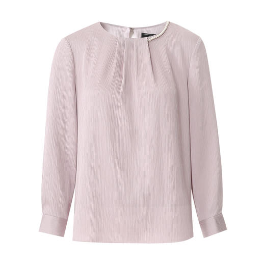 EITIE爱特爱温柔紫色气质钉珠直筒显瘦衬衫上衣2025春季新款A2513515 商品图5