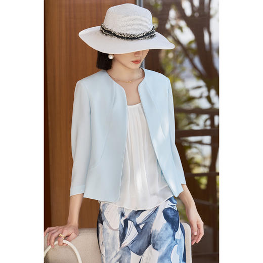 【醋酸外套】2026春季时尚简约通勤百搭七分袖小外套5271 商品图0