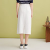 EITIE爱特爱简约白色显瘦高腰开叉a字过膝牛仔半身裙春季新款A2506515 商品缩略图4