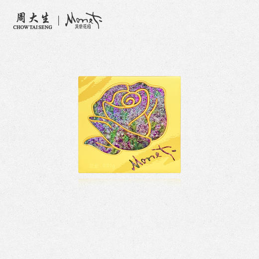 周大生黄金足金条投资金币金片梵高艺术莫奈联名x玫瑰花新年礼物黄金手机贴 商品图4