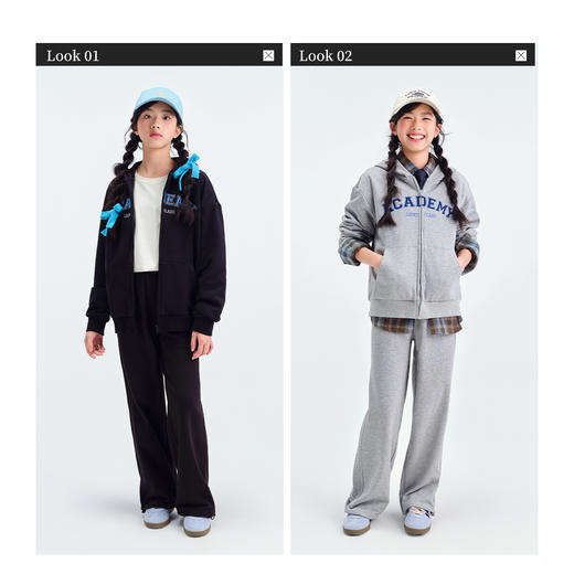 笛莎Deesha青少年女童外套2025春季女童字母刺绣连帽外套 商品图3