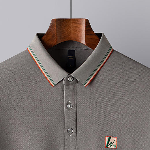 【双面含桑蚕丝】罗蒙春秋男士长袖polo衫绣花t恤百搭舒适男长袖上衣 商品图9