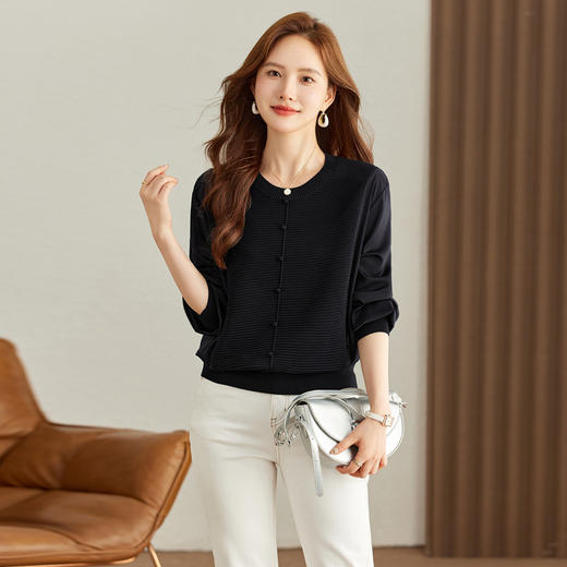 雀说拼接针织衫新款时尚宽松AL9067 商品图2