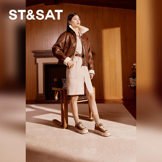 星期六休闲加绒保暖海盐奥利奥厚底板鞋SSC411DCUN 商品图2