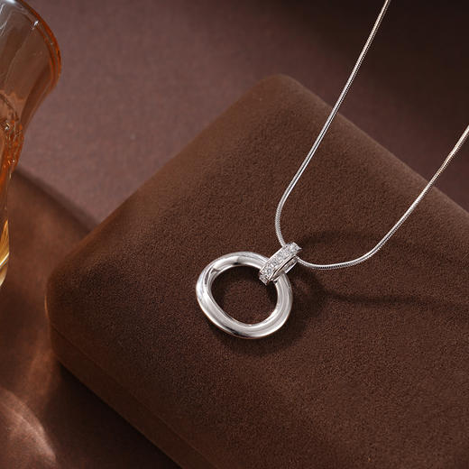 子佩集S925银【夏末晨曦】项链纯银【AE00374】原创2镀金平安扣2501 商品图3