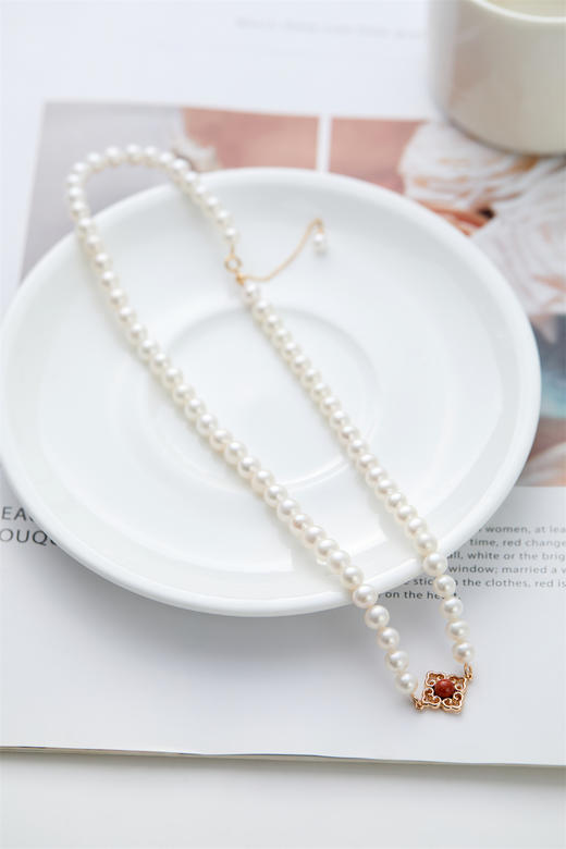 万事如意 四叶草（南红）珍珠项链 商品图11