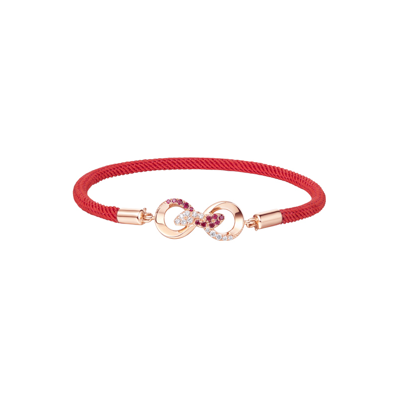 ［东方有境］18K金钻石红宝石手链 #蛇年新品#盘福