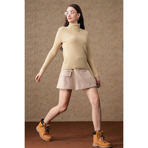 乔万尼100%绵羊毛上衣秋冬新款内搭时尚高领针织衫EM4M673 商品图1